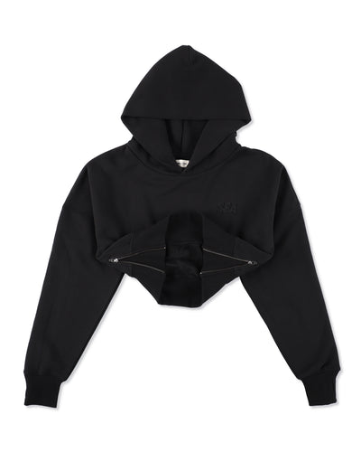 COZY CLOUD CROPPED HOODED SWEATSHIRT