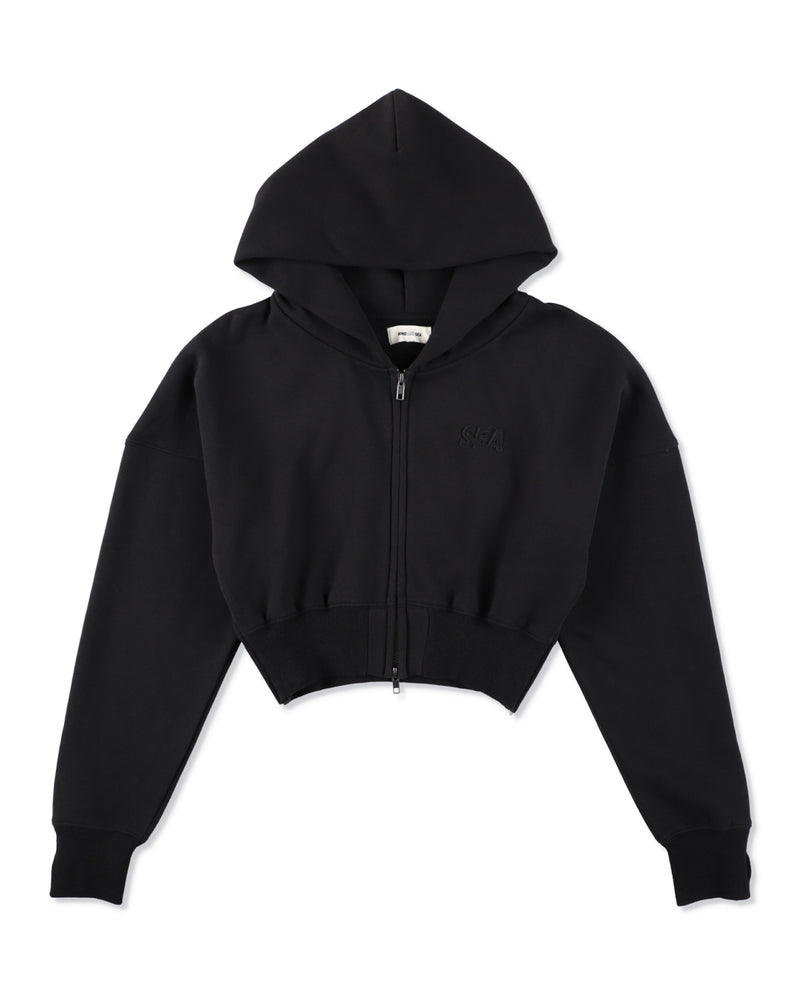 COZY CLOUD ZIP-UP CROPPED HOODED SWEATSHIRT