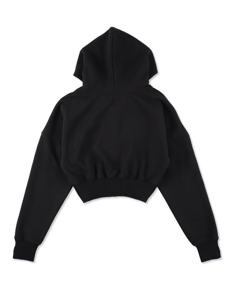 COZY CLOUD ZIP-UP CROPPED HOODED SWEATSHIRT