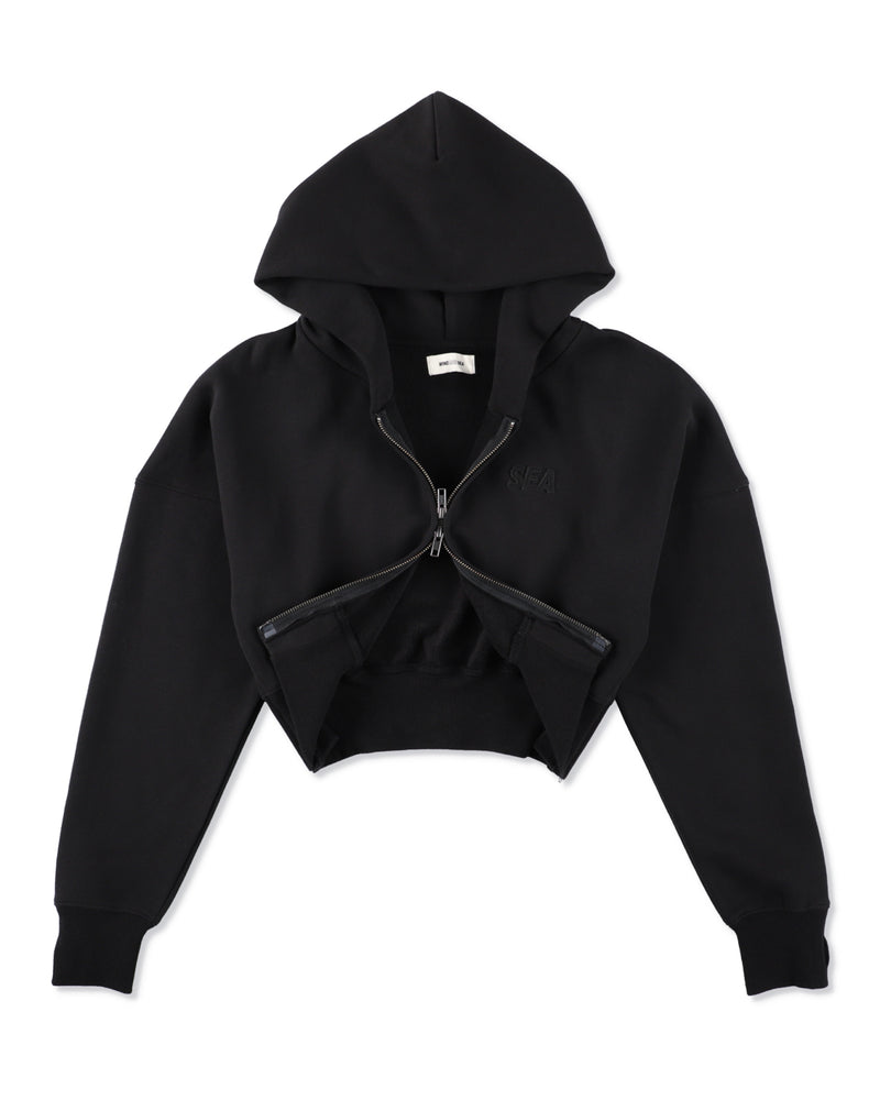COZY CLOUD ZIP-UP CROPPED HOODED SWEATSHIRT