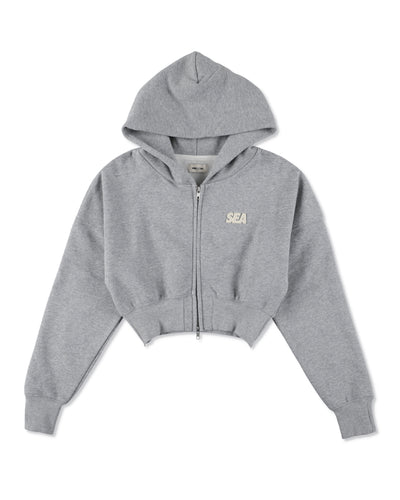 COZY CLOUD ZIP-UP CROPPED HOODED SWEATSHIRT