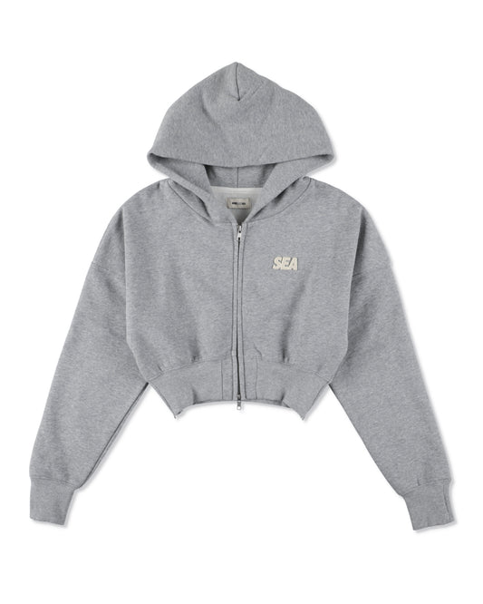COZY CLOUD ZIP-UP CROPPED HOODED SWEATSHIRT