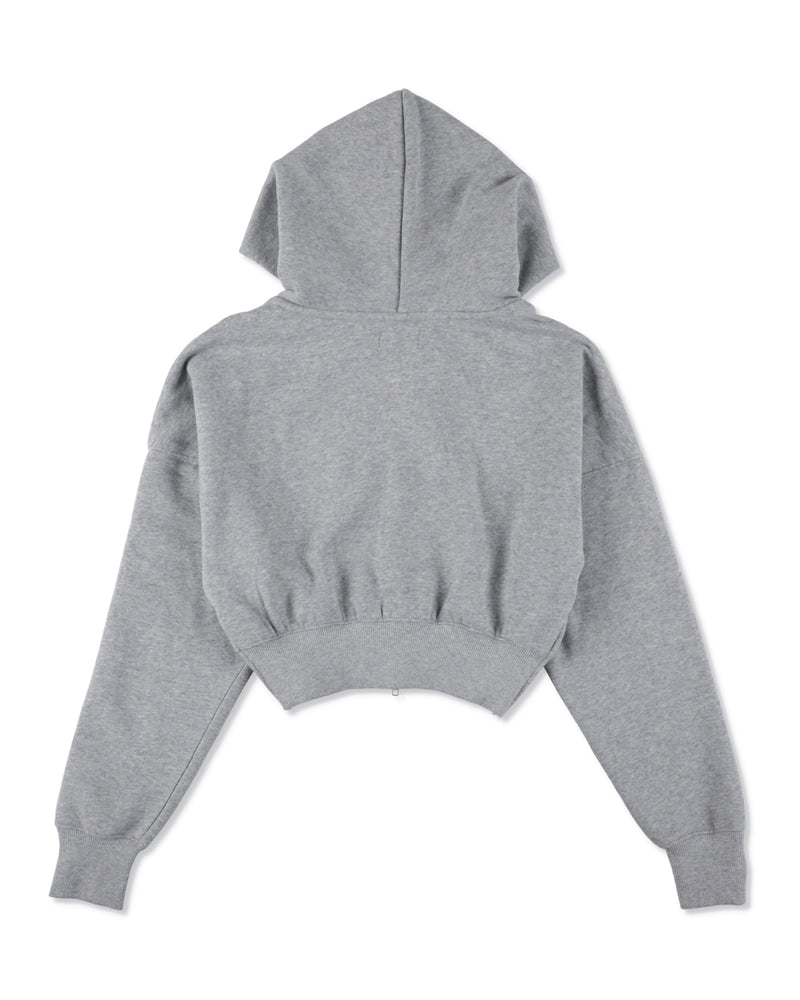 COZY CLOUD ZIP-UP CROPPED HOODED SWEATSHIRT