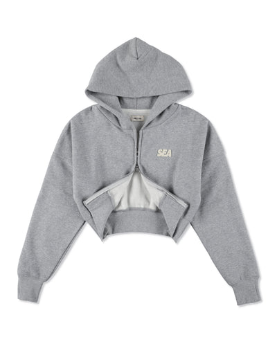 COZY CLOUD ZIP-UP CROPPED HOODED SWEATSHIRT