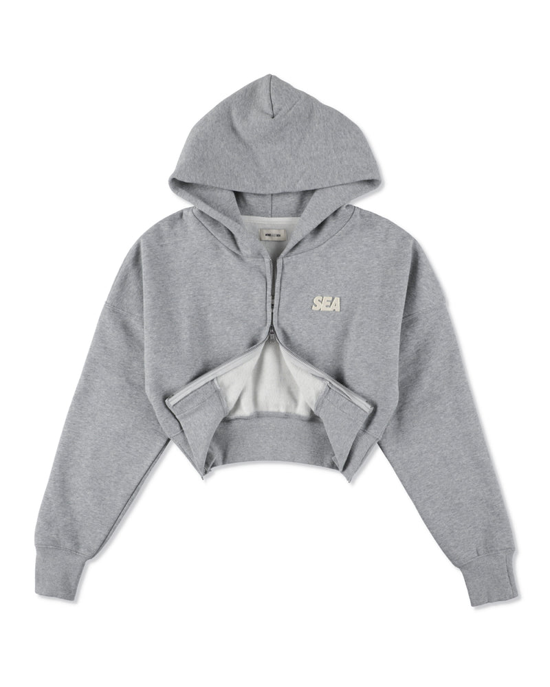 COZY CLOUD ZIP-UP CROPPED HOODED SWEATSHIRT