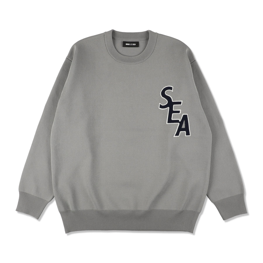 SEA PATCH CREW SWEATER / GRAY