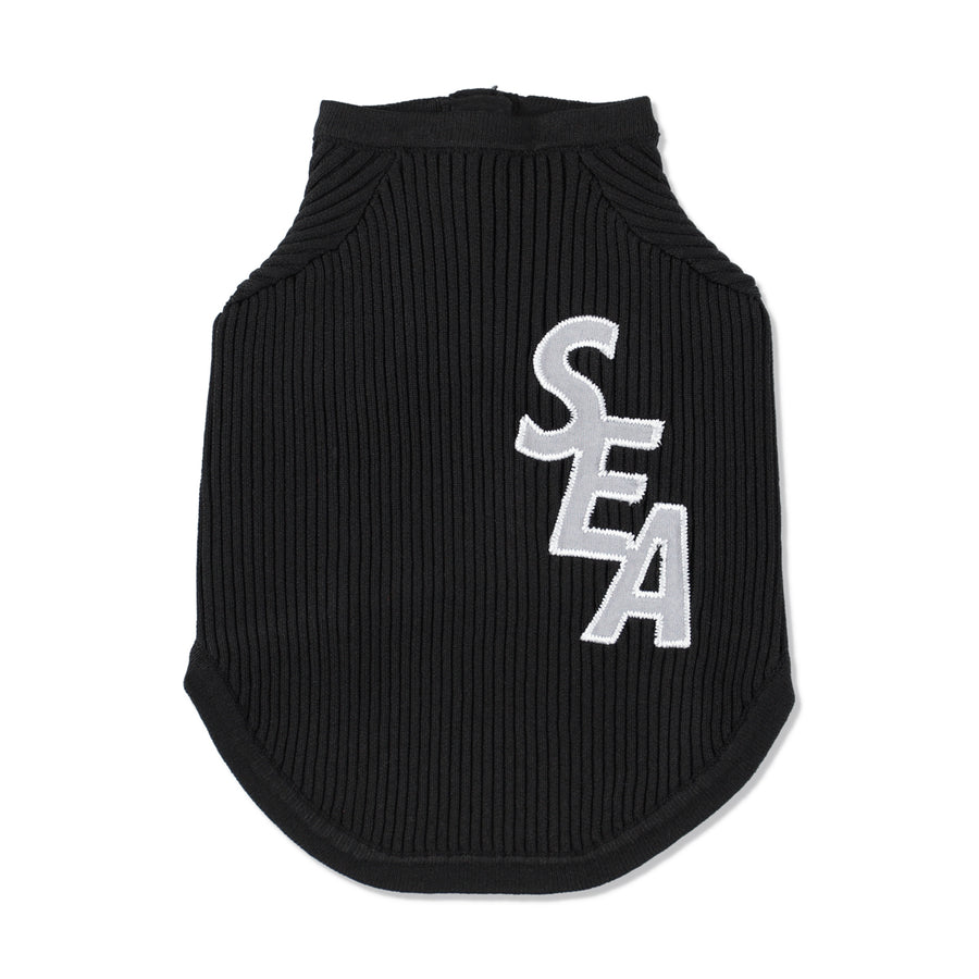 DOG SEA PATCH SWEATER / BLACK