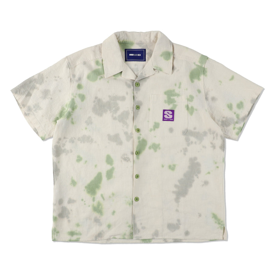 Uneven Dye Open Collar S/S Shirt / CELADON