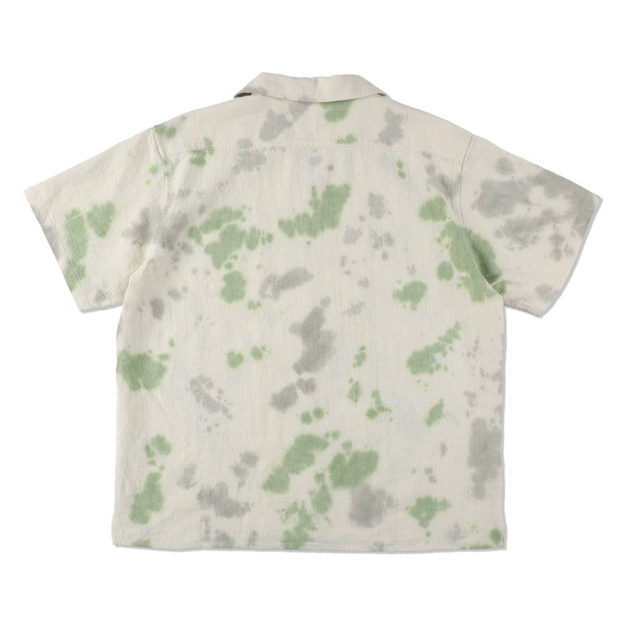 Uneven Dye Open Collar S/S Shirt / CELADON