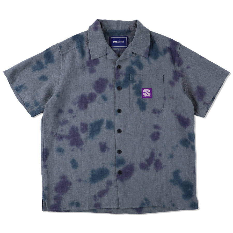 Uneven Dye Open Collar S/S Shirt / SMALT