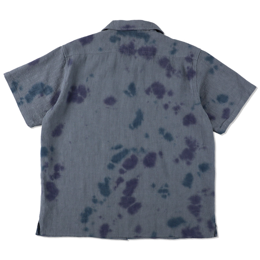 Uneven Dye Open Collar S/S Shirt / SMALT