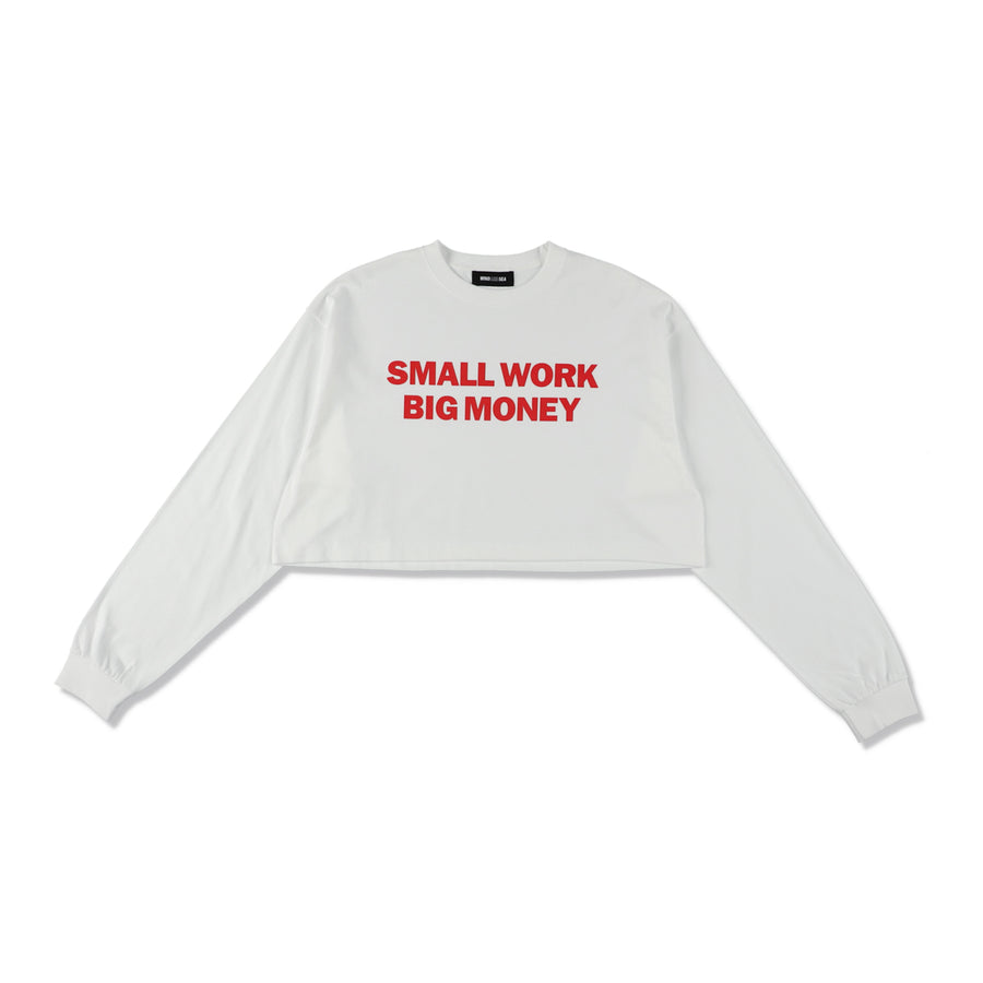 SMBM L/S Cropped Tee / WHITE