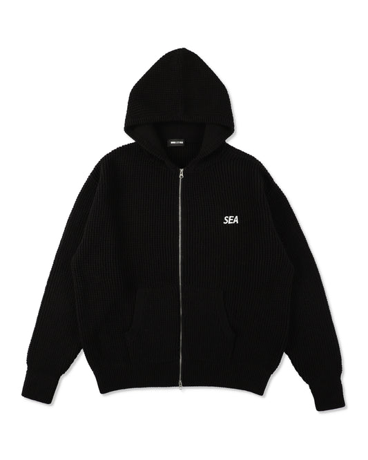 WAFFLE ZIP UP CARDIGAN