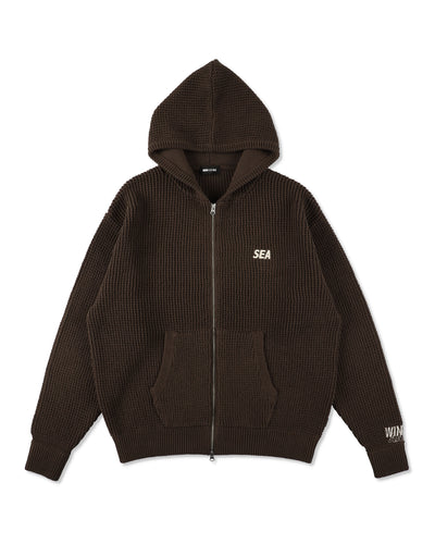 WAFFLE ZIP UP CARDIGAN