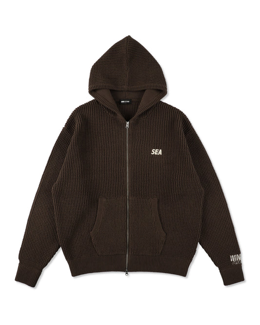 WAFFLE ZIP UP CARDIGAN