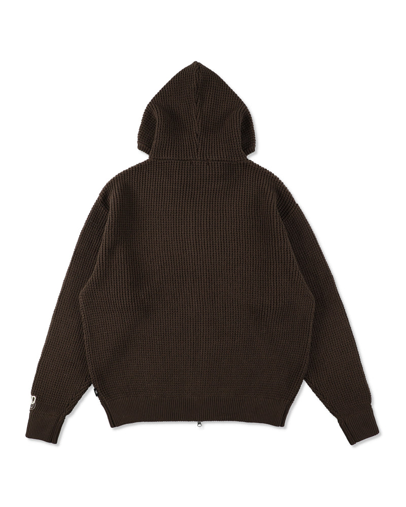 WAFFLE ZIP UP CARDIGAN