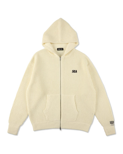 WAFFLE ZIP UP CARDIGAN