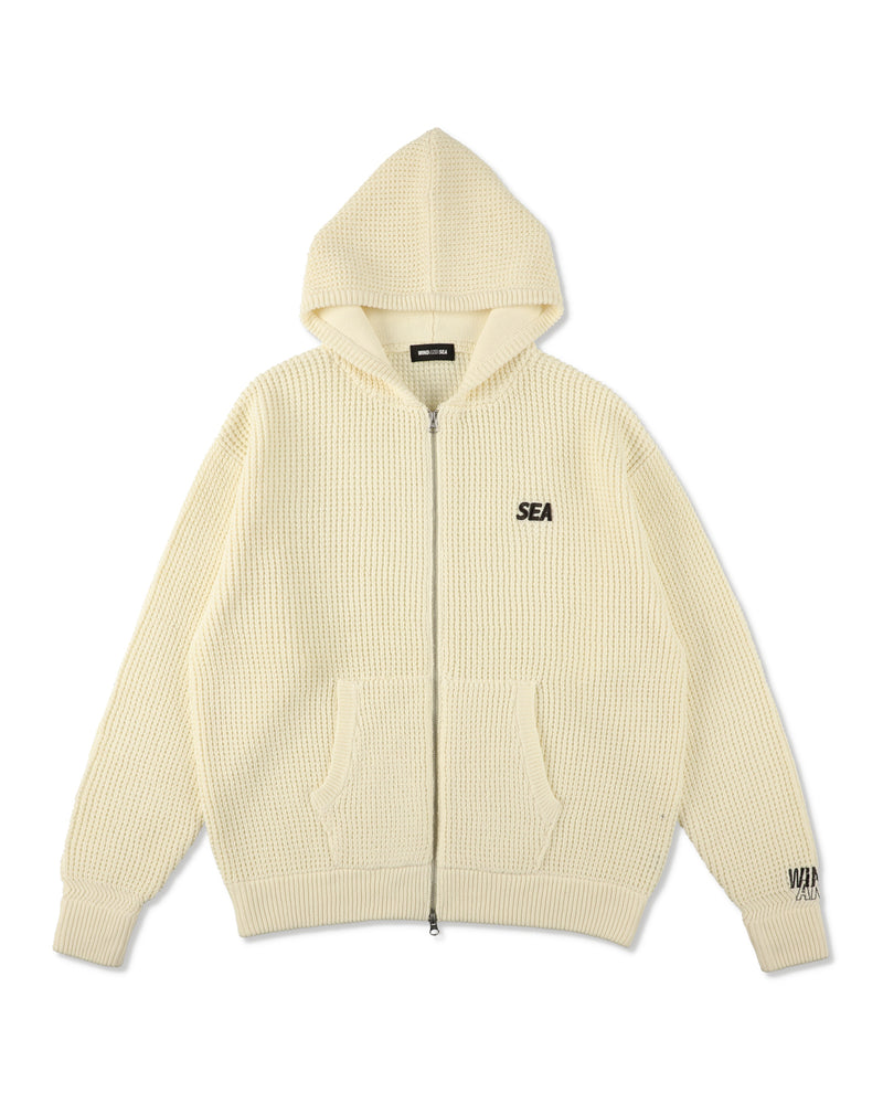 WAFFLE ZIP UP CARDIGAN