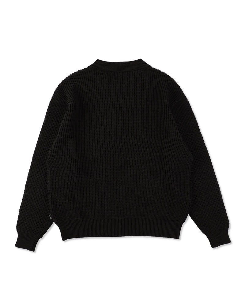 WAFFLE HALF ZIP SWEATER