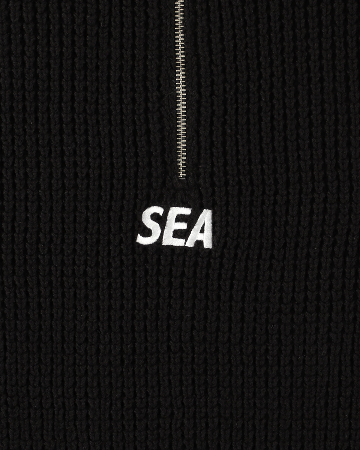 WAFFLE HALF ZIP SWEATER