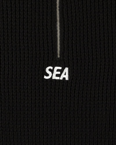 WAFFLE HALF ZIP SWEATER