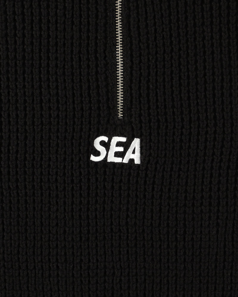 WAFFLE HALF ZIP SWEATER
