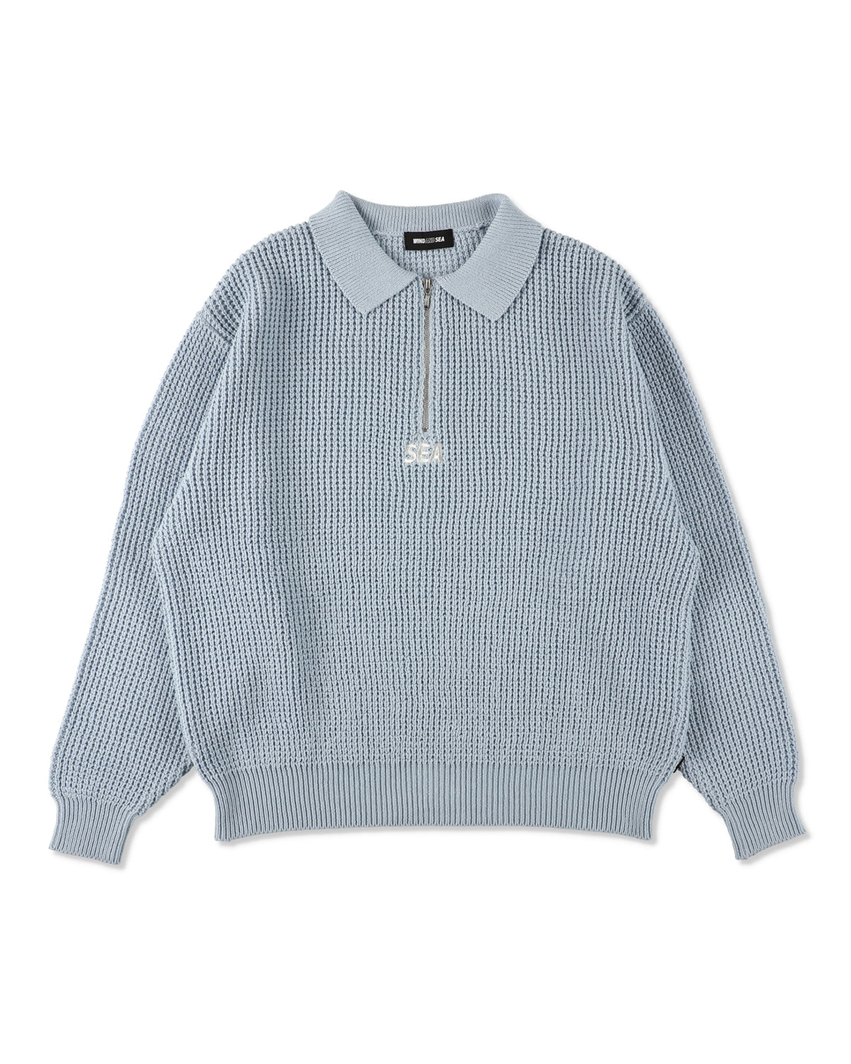 WAFFLE HALF ZIP SWEATER