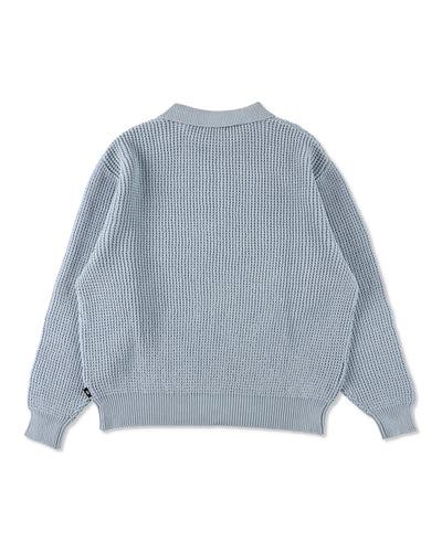 WAFFLE HALF ZIP SWEATER