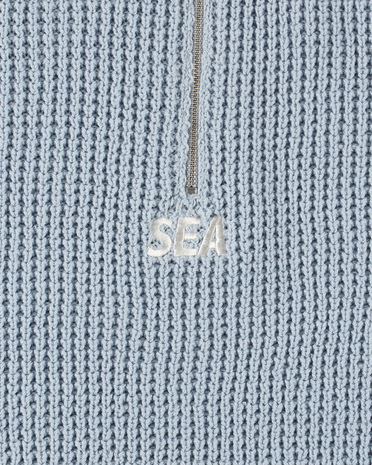 WAFFLE HALF ZIP SWEATER