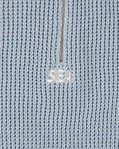 WAFFLE HALF ZIP SWEATER