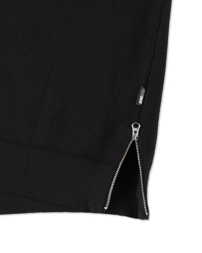 SIDE ZIP COTTON CASHMERE SWEATER