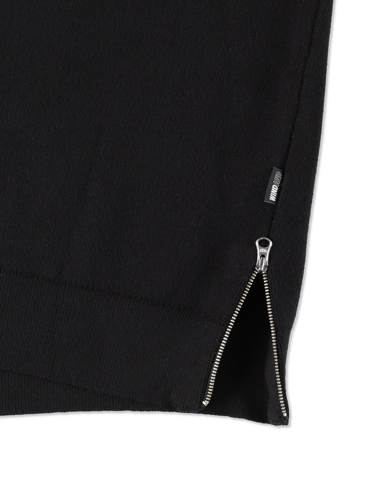 SIDE ZIP COTTON CASHMERE SWEATER