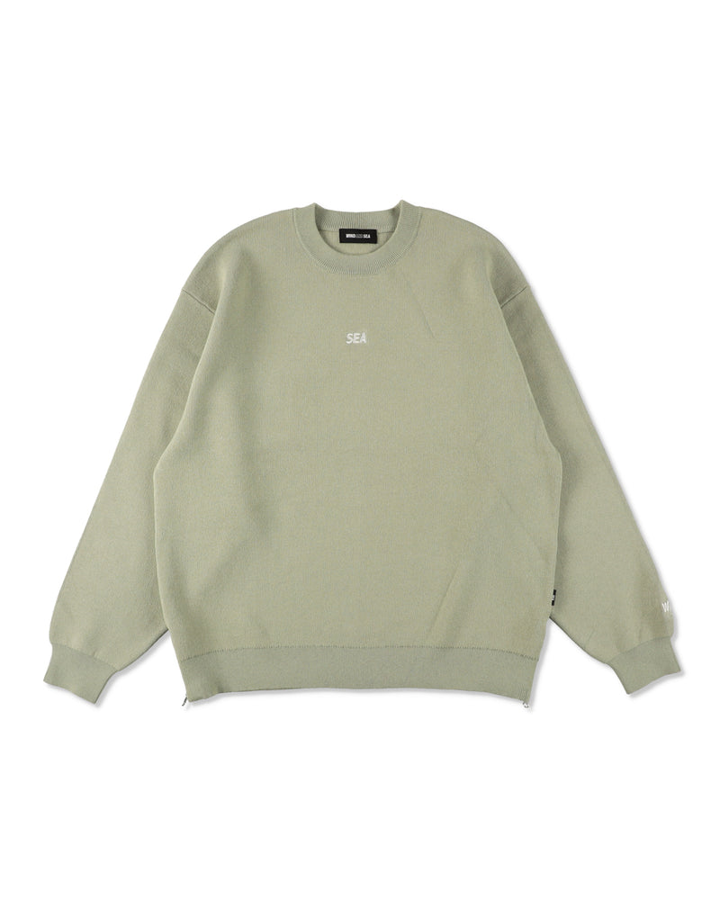 SIDE ZIP COTTON CASHMERE SWEATER