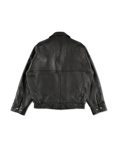 Lettered Leather Jacket