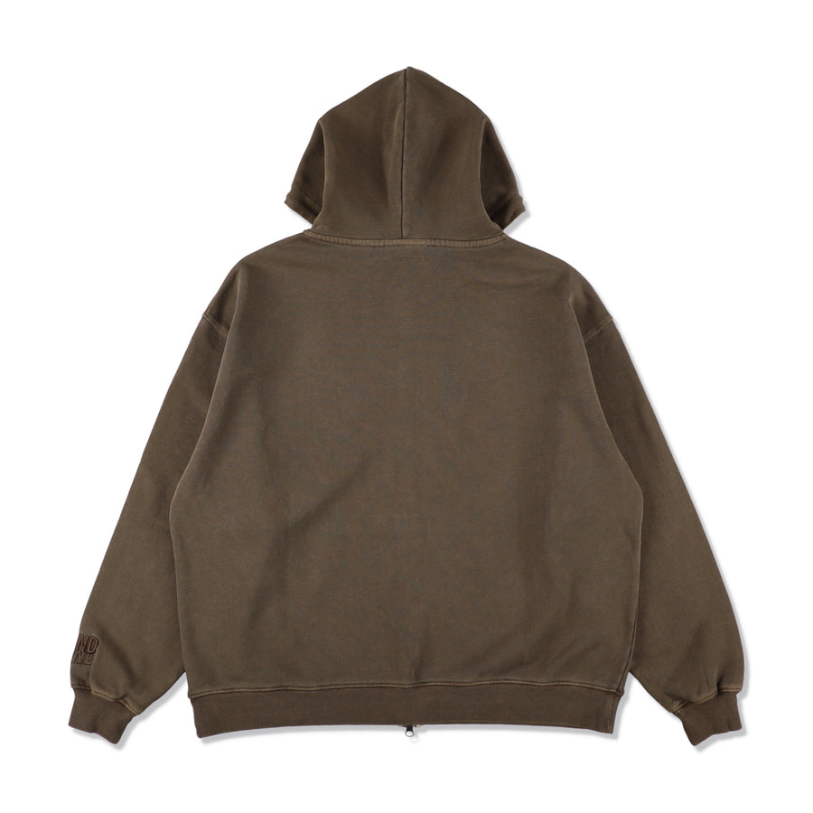 SEA PIGMENT ZIP UP SWEATSHIRT / BROWN