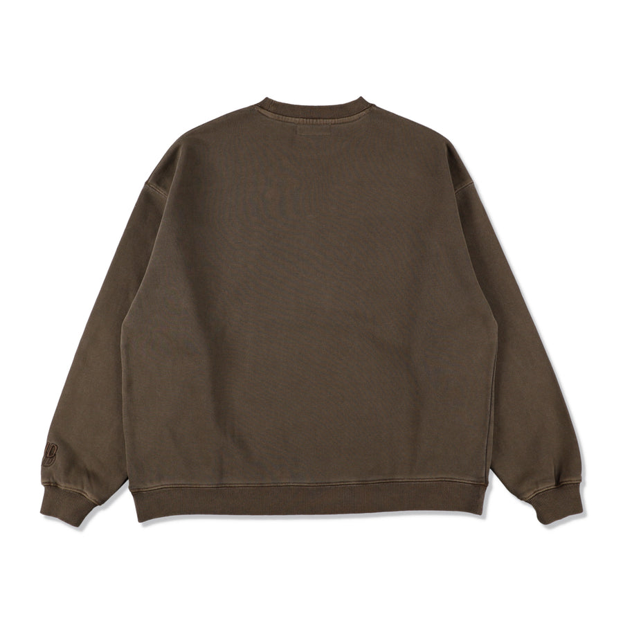 ESS PIGMENT CREWNECK SWEATSHIRT / BROWN