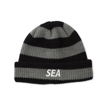 SEA LOGO KNIT CAP / BLACK_GRAY