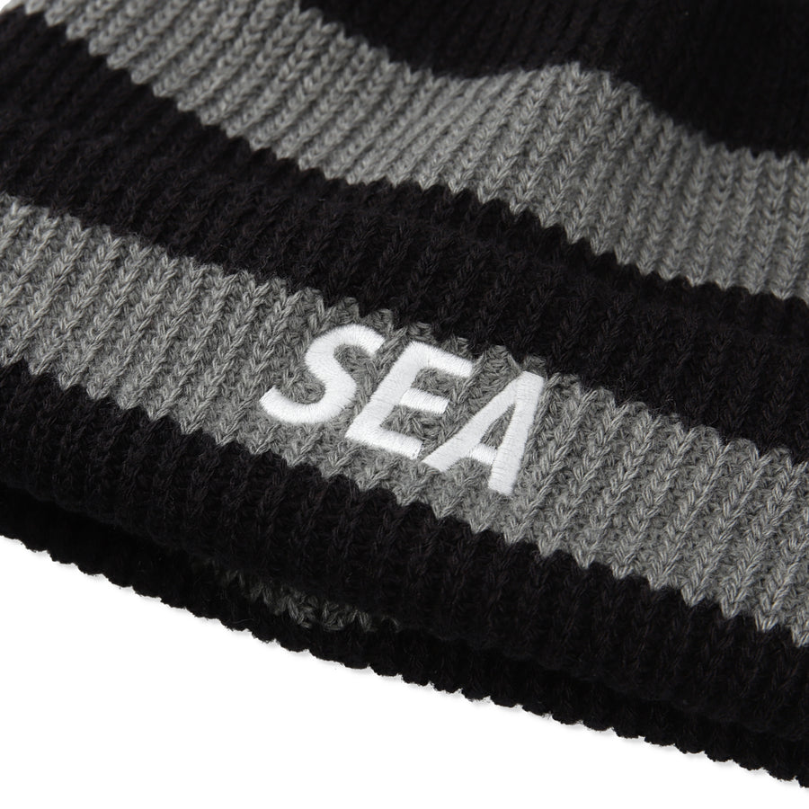 SEA LOGO KNIT CAP / BLACK_GRAY