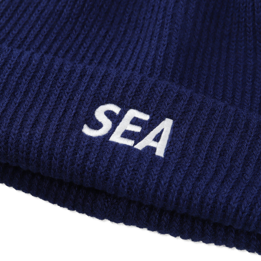 SEA LOGO KNIT CAP / BLUE