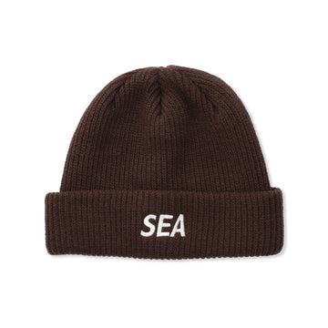 SEA LOGO KNIT CAP / BROWN