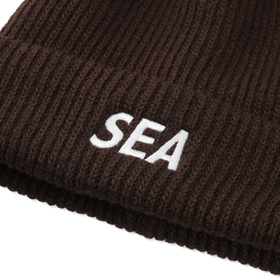 SEA LOGO KNIT CAP / BROWN