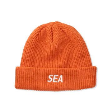 SEA LOGO KNIT CAP / ORANGE