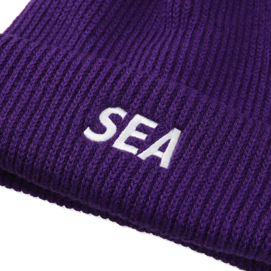 SEA LOGO KNIT CAP / PURPLE