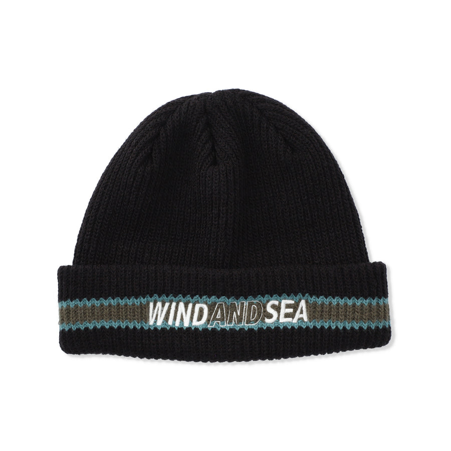 SEA LOGO LINE KNIT CAP / BLACK