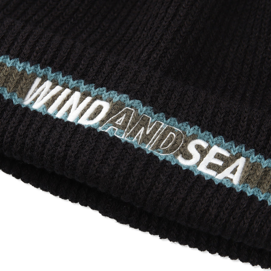 SEA LOGO LINE KNIT CAP / BLACK