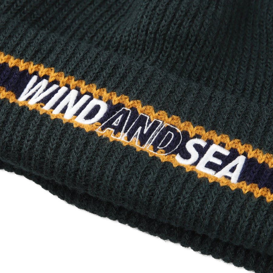 SEA LOGO LINE KNIT CAP / GREEN