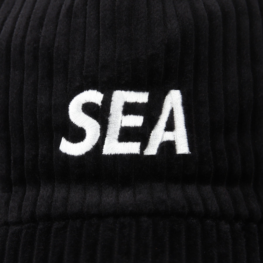 SEA LOGO CORDUROY CAP / BLACK