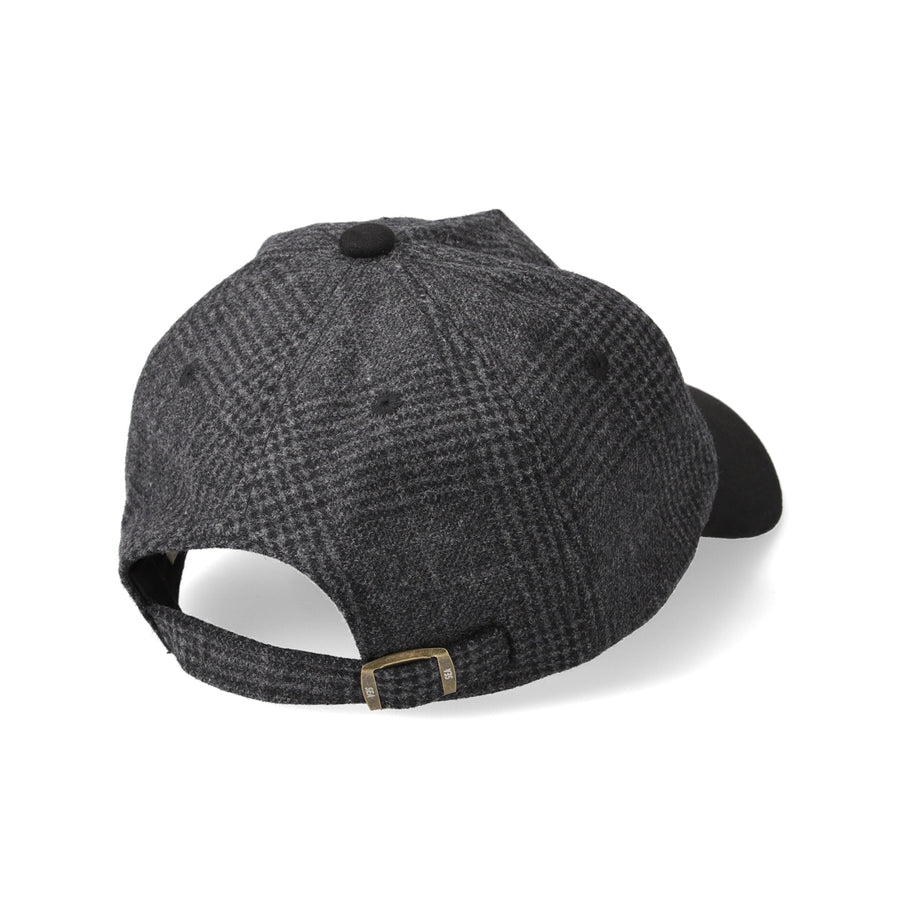 SEA LOGO SUEDE CHECK CAP / BLACK