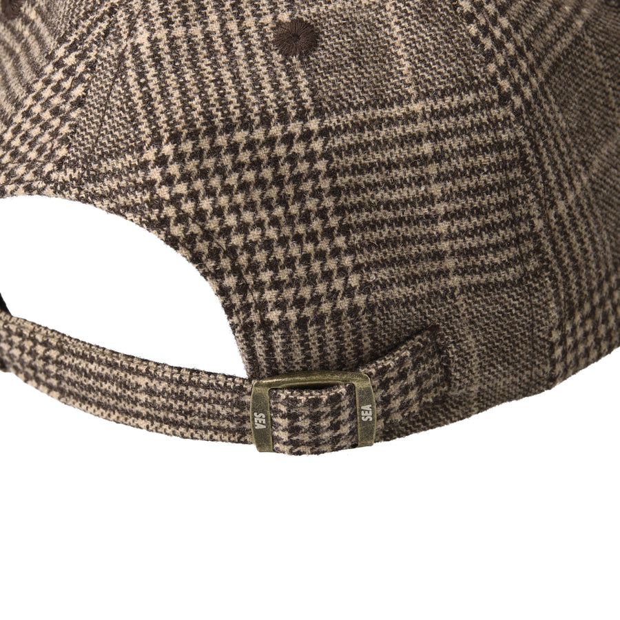 SEA LOGO SUEDE CHECK CAP / BROWN