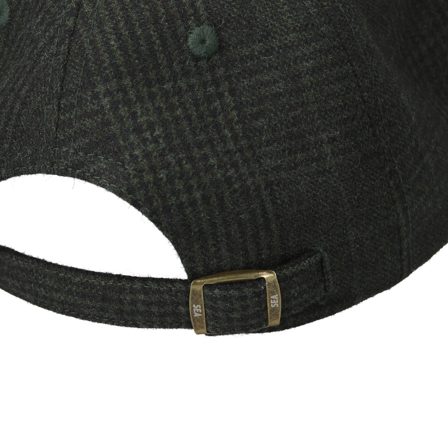 SEA LOGO SUEDE CHECK CAP / GREEN